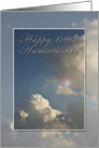 Happy 60th Anniversary - Wedding, Blue Sky with Clouds card