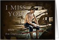 I Miss You While You Are Deployed, Boy Fishing on Boat card