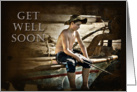 Get Well Soon, Boy Fishing on Boat card
