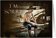 I’m Sorry, Boy Fishing on Boat card
