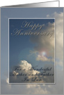 Happy Anniversary For a Wonderful Mother and Father In Law, Clouds card