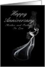 Happy Anniversary Mother and Father In Law, Dancer on Black Background card