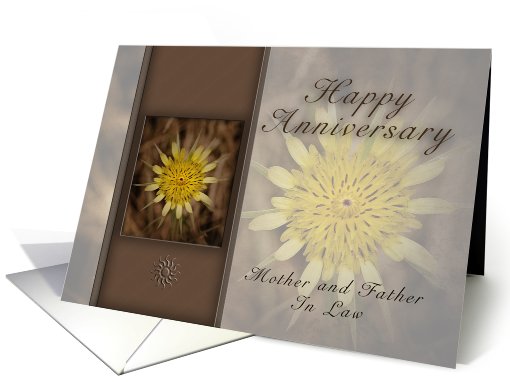 Happy Anniversary Mother and Father In Law, Yellow Flower... (634202)