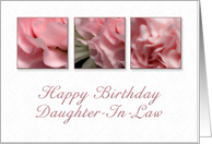 Happy Birthday Daughter-In-Law, Pink Flower on White Background card