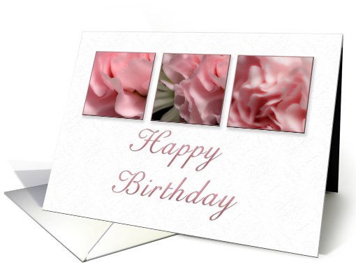 Happy Birthday, Pink Flower on White Background card (634486)