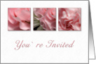 You’re Invited, Pink Flower on White Background card