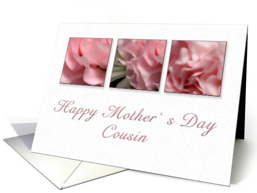 Happy Mother's Day Cousin, Pink Flower on White Background card