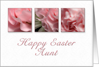 Happy Easter Aunt, Pink Flower on White Background card