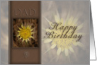Happy Birthday Dad, Yellow Flower on Brown Background card