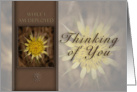 Thinking of You While I Am Deployed, Yellow Flower on Brown Background card