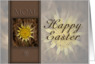 Happy Easter Mom, Yellow Flower on Brown Background card