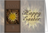 Happy Easter Dad, Yellow Flower on Brown Background card