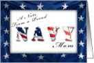 Proud Navy Mom Notecard, American Flag card