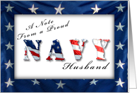 Proud Navy Husband Notecard, American Flag card