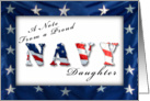Proud Navy Daughter Notecard, American Flag card