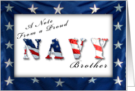 Proud Navy Brother Notecard, American Flag card