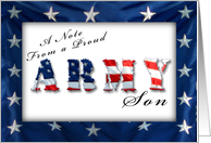 Proud Army Son Notecard, American Flag card