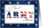 Proud Army Mom Notecard, American Flag card