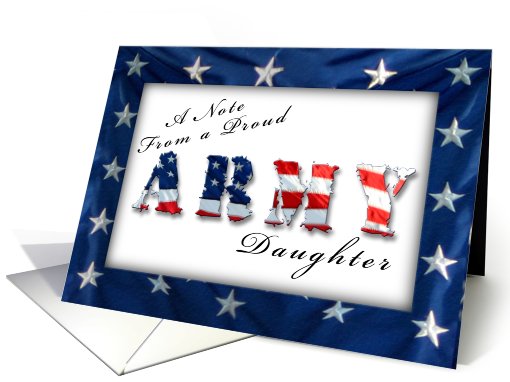 Proud Army Daughter Notecard, American Flag card (636396)