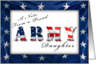 Proud Army Daughter Notecard, American Flag card