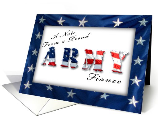 Proud Army Fiance Notecard, American Flag card (636398)
