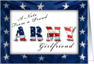 Proud Army Girlfriend Notecard, American Flag card