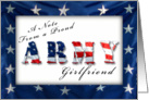 Proud Army Girlfriend Notecard, American Flag card