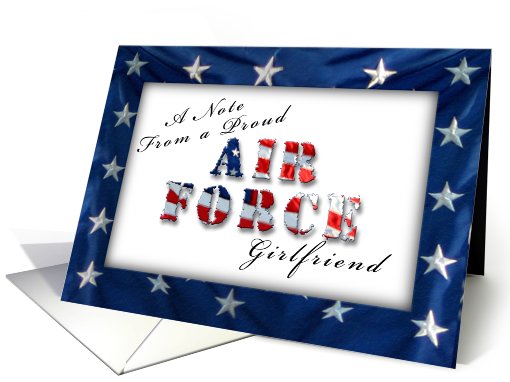 Proud Air Force Girlfriend Notecard, American Flag card (636405)