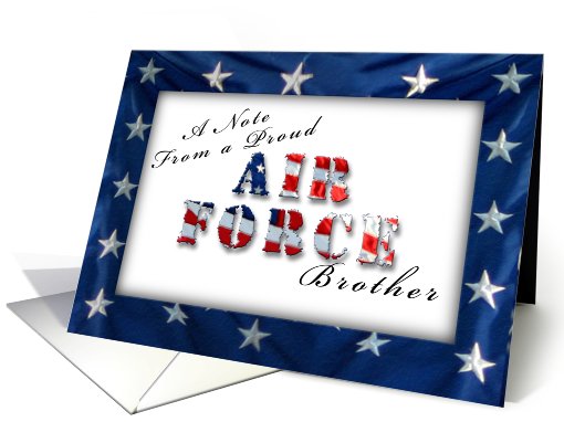 Proud Air Force Brother Notecard, American Flag card (636412)