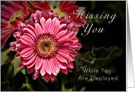 Missing You While You are Deployed - Pink Flower card