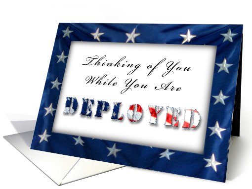 Thinking of You While You Are Deployed, American Flag card (637343)