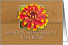 Father Happy Birthday, Flower with Tan Background card