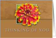Thinking of You, Flower with Tan Background card