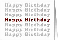 Happy Birthday, Text card