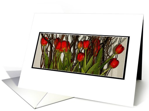 Thinking of You While I Am Deployed, Red Tulips card (638319)
