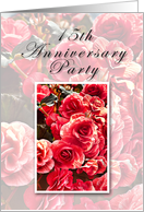 15th Anniversary Party Invitation, Pink Flowers card