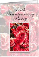 45th Anniversary Party Invitation, Pink Flowers card