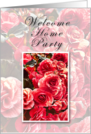 Welcome Home Party, Invitation, Pink Flowers card