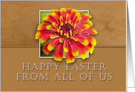 From All of Us, Happy Easter, Flower with Tan Background card