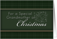 For Grandmother at Christmas, Green Background with Bells card