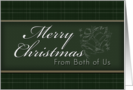 From Both of Us at Christmas, Green Background with Bells card