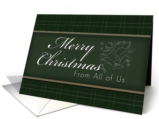 From All of Us at Christmas, Green Background with Bells card (640315)