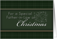 For Father-in-Law at Christmas, Green Background with Bells card