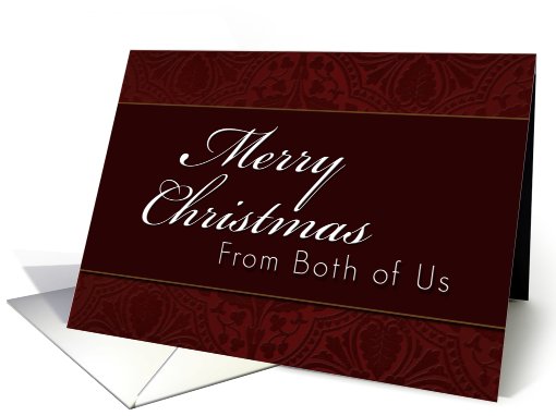 From Both of Us Merry Christmas, Red Demask Background card (640604)