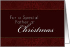 For Father Merry Christmas, Red Demask Background card