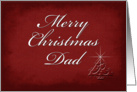 For Dad Merry Christmas, Red Background with Christmas Tree card