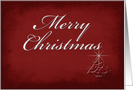 Merry Christmas, Red Background with Christmas Tree card