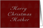 Mother Merry Christmas, Red Background with Christmas Tree card