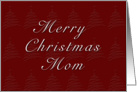 Mom Merry Christmas, Red Background with Christmas Tree card