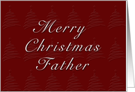 Father Merry Christmas, Red Background with Christmas Tree card
